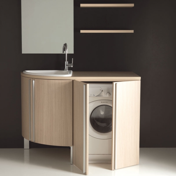 Mobile lavanderia con vasca lavapanni base angolare e base portalavatrice  Modello Bora Bora € 1.470,- Arredo Casa FVG